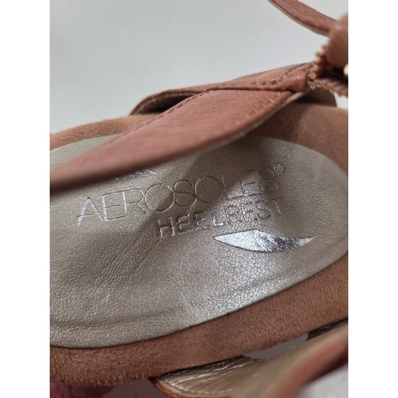 Aerosoles Cone Heeled  Sandel Adjustable Buckle Women's  Carmel Size 9.5 Comfort - Picture 9 of 9